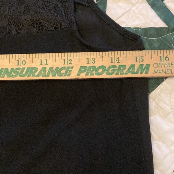 Express women’s small black zip front semi sheer lace yoke & back tank summer - Picture 4 of 6